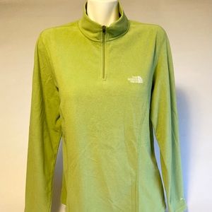 The North Face TKA 100 Quarterzip Green Polyester Pullover size XL